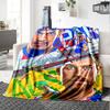 International Football Players Art Collage Print Fleece Blanket Soft Warm Throw Blanket Sofa Couch Bed Home Decor For Soccer Fans