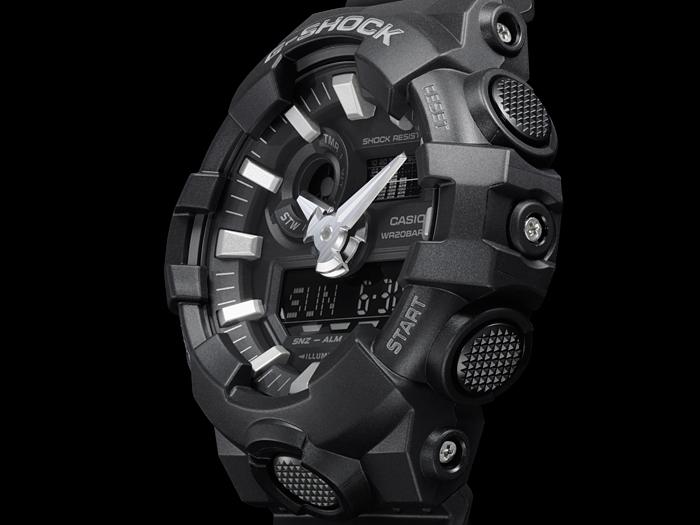 Casio Men's Resin 200M Water Resistant Analog Shock Resistant Quartz Watch GA-700-1B