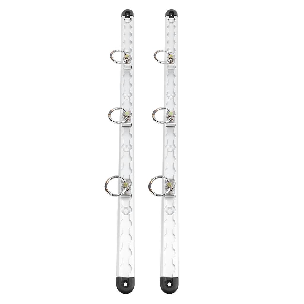 Pair of 23.6in Aluminium L Tracks with 6pcs Single Stud Fitting Round Ring for Truck Beds Trailers Cargo Tie Down