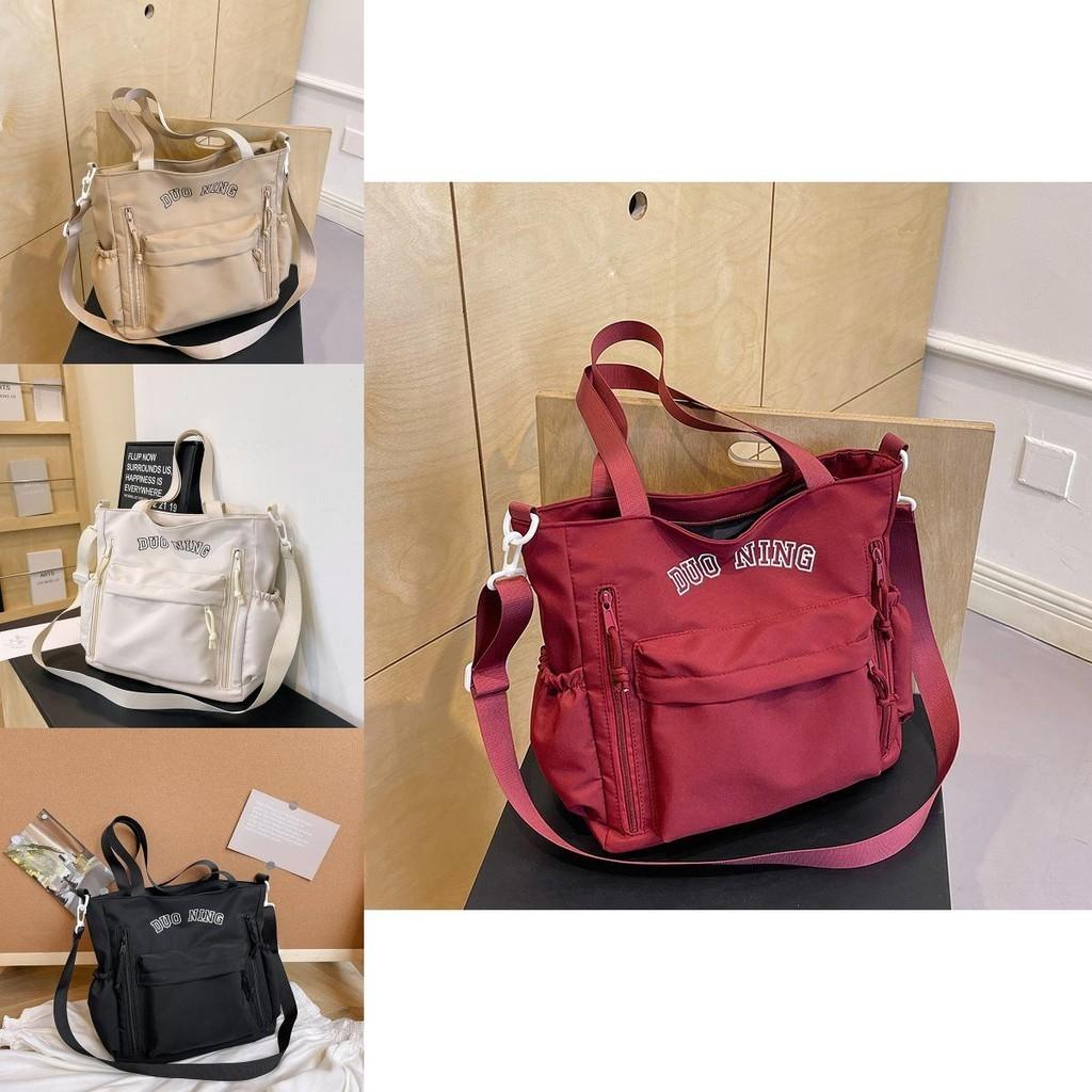 Fashionable Canvas Tote Bag For Women With Embroidered Letters And Spacious Design