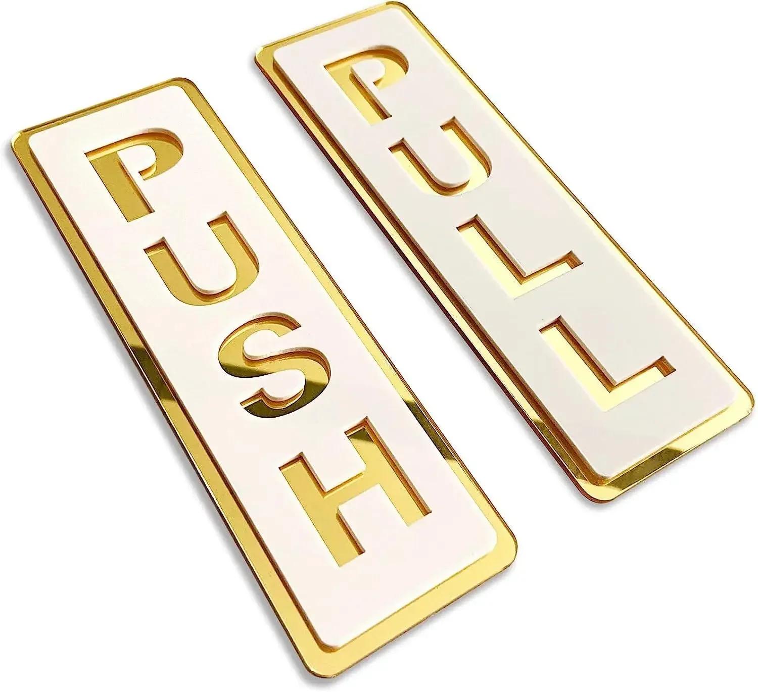 

2pcs Push & Pull Window Door Sticker Acrylic Sliding Door Logo Sticker Shop Hotel Business Cafe Sign Restaurant Pull Stickers