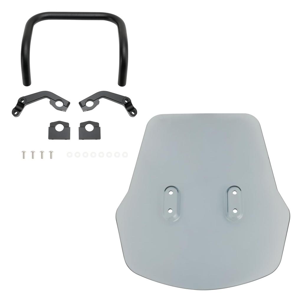 VIPIH Windshield Motorcycle Hunter Cub Screen Applicable for Honda Hunter Cub CT125 Rigid Feel Upside Down Reversible Motorcycle Screen Mount Bar