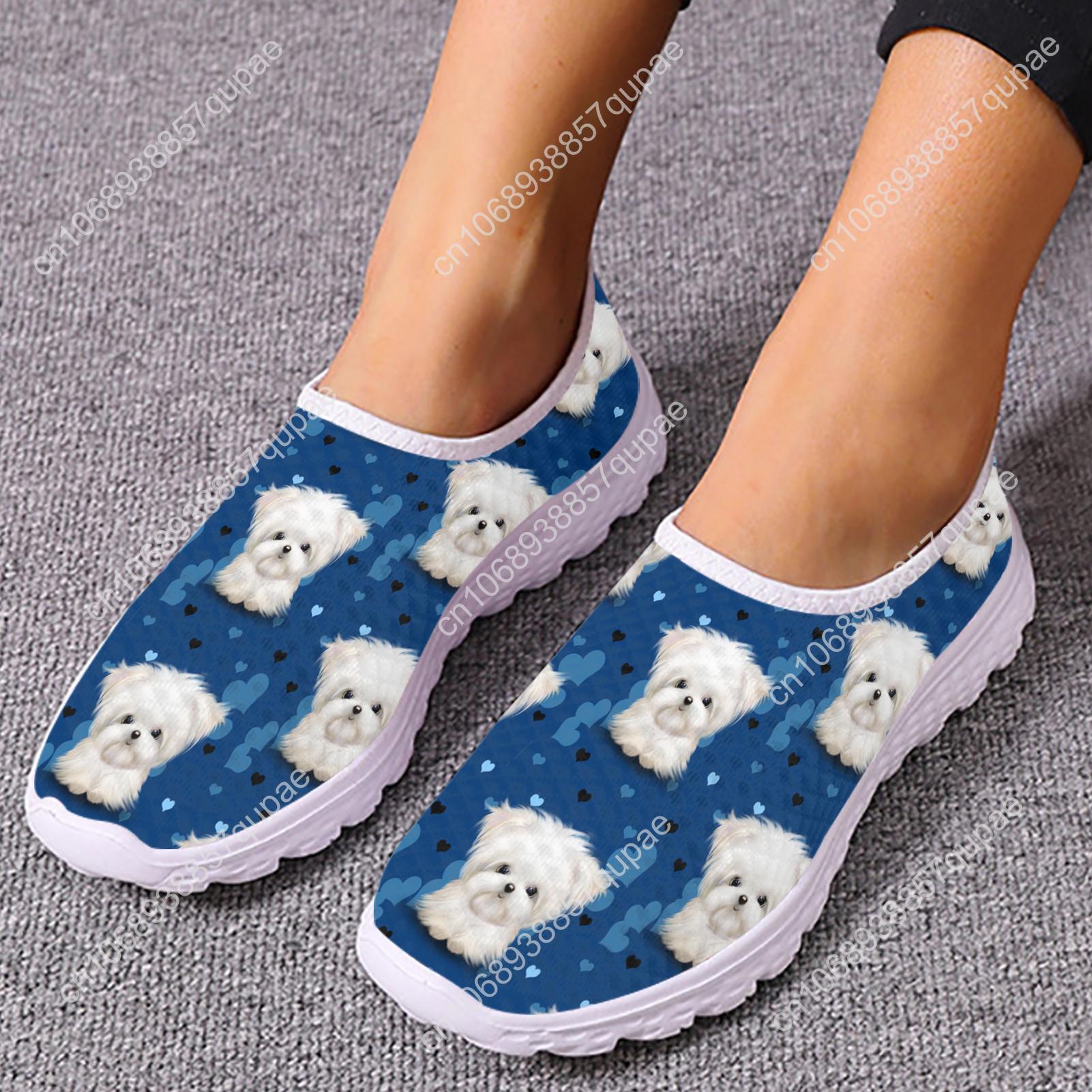 

Милые кроссовки с принтом собачки для домашних животных, сетчатые кроссовки для женщин, мужчин, подростков, повседневные, модные, изготовленные на заказ, теннисные туфли на плоской подошве для пар 46