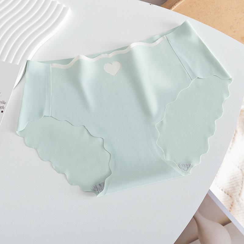 Women's Ice Silk Seamless Mid-Waist Briefs - Summer Thin Style, Plus Size, for Teenage Girls