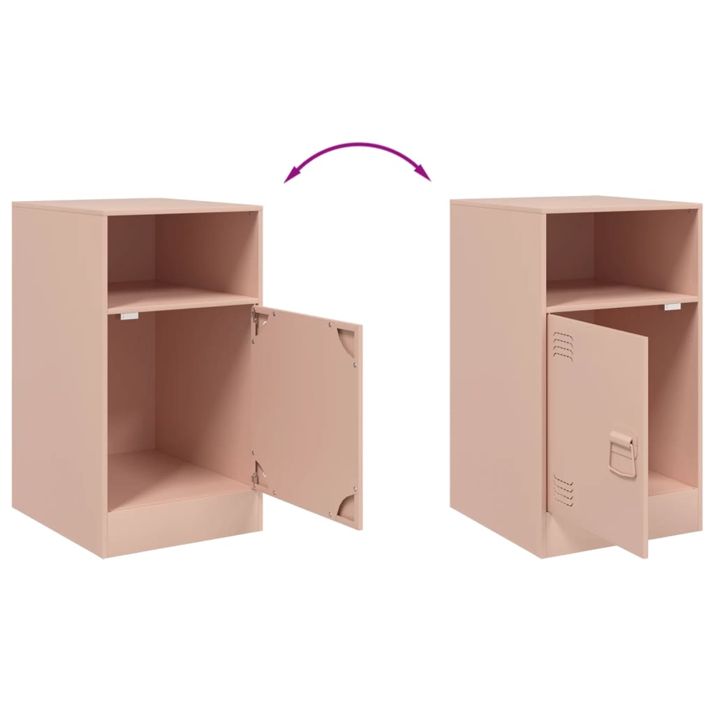 Pink Nightstand 34.5 x 39 x 62 cm Steel