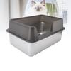 Stainless Steel Litter Pan   Proof Large Open Top High Side Litter Pan with Scoop