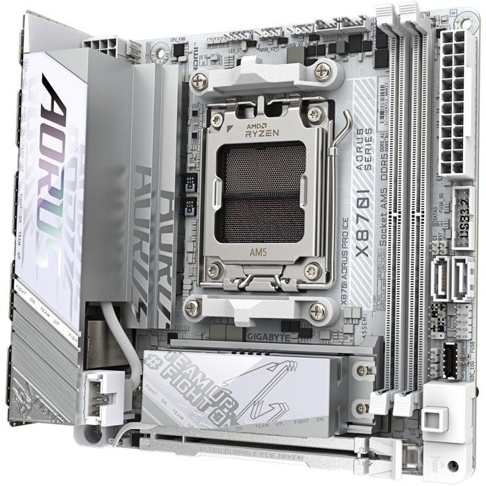 Motherboard - GIGABYTE - X870I AORUS PRO ICE - Mini-ITX Form Factor - AMD X870 Chipset - DDR5 & PCIe 5.0 - WiFi 7