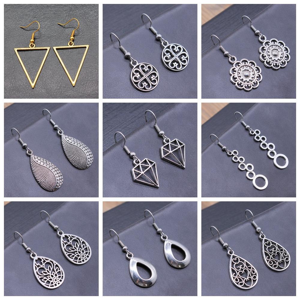 30 Styles Women Fashion Simple Handmade Earrings Geometric Swirl Triangle Teardrop Pendant Dangle Earrings