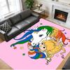 Anti‑Slip Crystal Velvet Floor Rug, Rainbow Brite Design Carpet for Indoor Living Bedroom Home Decoration