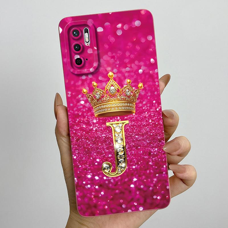 For Redmi Note 10 5G Note 10T 5G Fashion Initial Letter Couple Phone Case Redmi Note10 5G 10T Soft Silicone TPU Protective Case