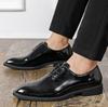 Classic Shiny Patent Leather Men Oxfords Pointed Toe Lace Up Formal Dress Derby Shoes Business Wedding Office Daily Man Footwear