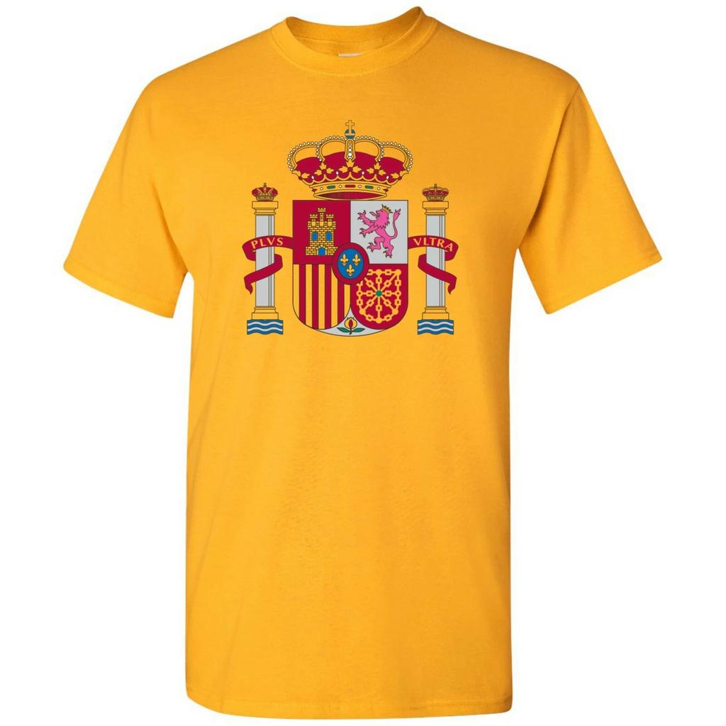 T-shirt Base in Cotone Bandiera Europea Spagna - Oro