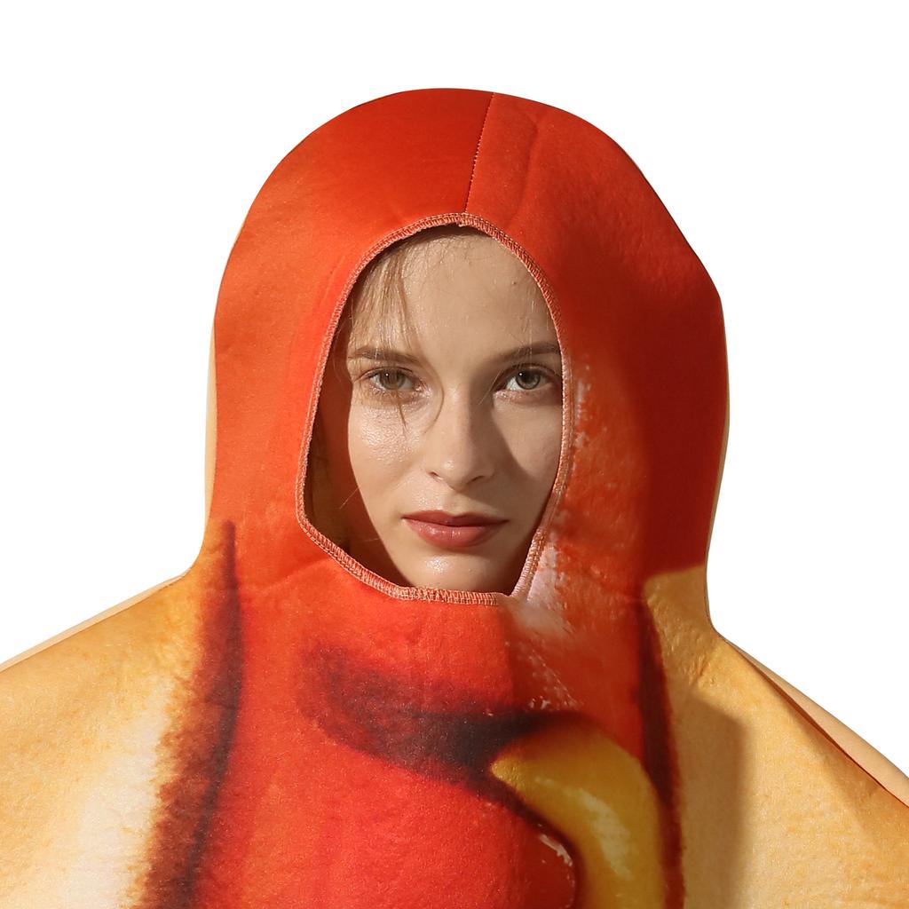 1pcs/set Halloween Hot Dog Costume Polyester Full Body Jumpsuit for Cosplay and Stage Performance Playing Clothing