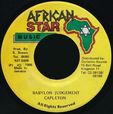 Disco de 7 polegadas CAPLETON - Babylon Judgement NENHUM Estrela Africana Mu 1995 Jamaica Reggae, Ska & Dub Usado