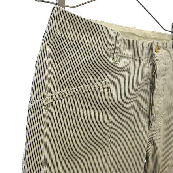 Haver Sack General Garments Button fly hickory Pants L White x navy Men's Used