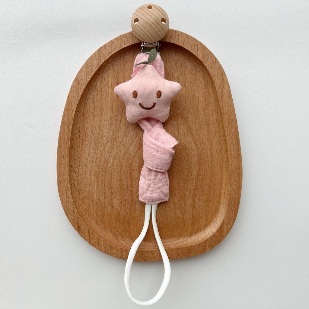 Cute Cartoon Animals Pacifier Chain Clip Cotton Cloth Dolls Animal Wood Rodent Nipples Holder Newborn Toys Teether Accessories