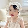 Newborn Lace Baby Fetal Cap Ruffle Soft Bonnet Hat Breathable Flower Sun Hat Summer