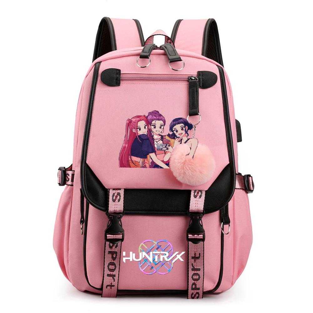 Anime Tecknad K-Pop Tryckt Ryggsäck Skolväska för Tonåring Student Flicka Pojke Bokväska Stor Kapacitet Vattentät Resväska Barn Gåva Rucksak