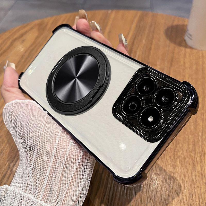 Pro Honor X6C X7C Pouzdro Módní Průhledné Galvanické 360° Otočný Stojánek TPU Kryt proti pádu Pro Honor X 6 7 C Funda