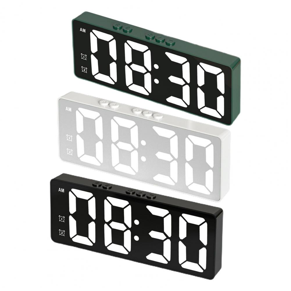Digital Vekkerklokke Stor Skjerm Stemmestyring Kalender Dato Temperaturvisning Soverom Hybel Student Vekkerklokke