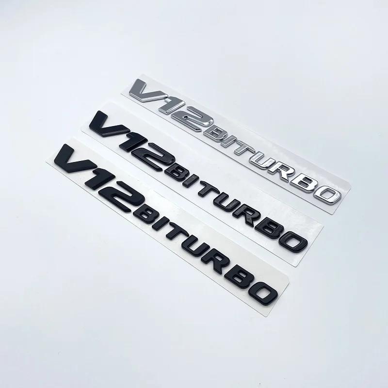 For 3D ABS Flat V8 V12 Biturbo Emblem for GT GT63S GTC GTR GTS G63 G65 C63 C63S S63 S65 Car Fender Side Logo Sticke