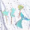 Colorful Paper Cake  Topper  Set Beautiful Practical Ocean Style Baking Cake Decoration Card Multipurpose Dessert Ornaments