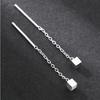 Women Small Geometric Cube Long Dangle Chain Earrings Party Jewelry
