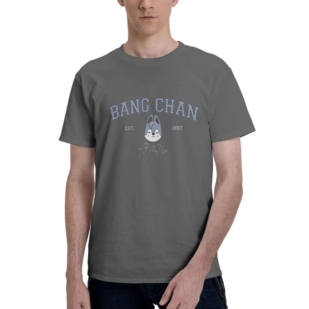 Bang Chan Men TShirt Oversized T Shirts Mens ONeck Cotton Tees Short Summer Male