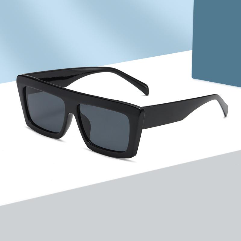 Fashion Square Sunglasses Woman Brand Designer Sun Glasses Vintage Men Small Frame One Piece Trend Goggles Yellow Eyewear