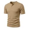 Men Henley Collar Short Sleeve Quick Dry Mesh Casual Sports Loose T Shirt