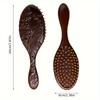 Hand-Carved Sandalwood Air Cushion Comb With Bamboo Bristles Wooden Hair Styling Comb Oval Scalp Massage Brush Comb