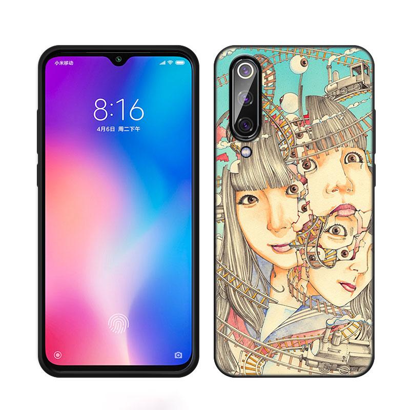 Shintaro Kago Horror Cartoon Phone Case For Xiaomi Mi A2 8 9 SE Note 10 10T 11 12 Lite 9T 11T 12S 12T Pro A3 6X 12X Black Cover