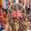 Bohemian Style Hairpin Double Large Artificial Cymbidium Flower Hair Clip For Women And Girls Fashion Accessory