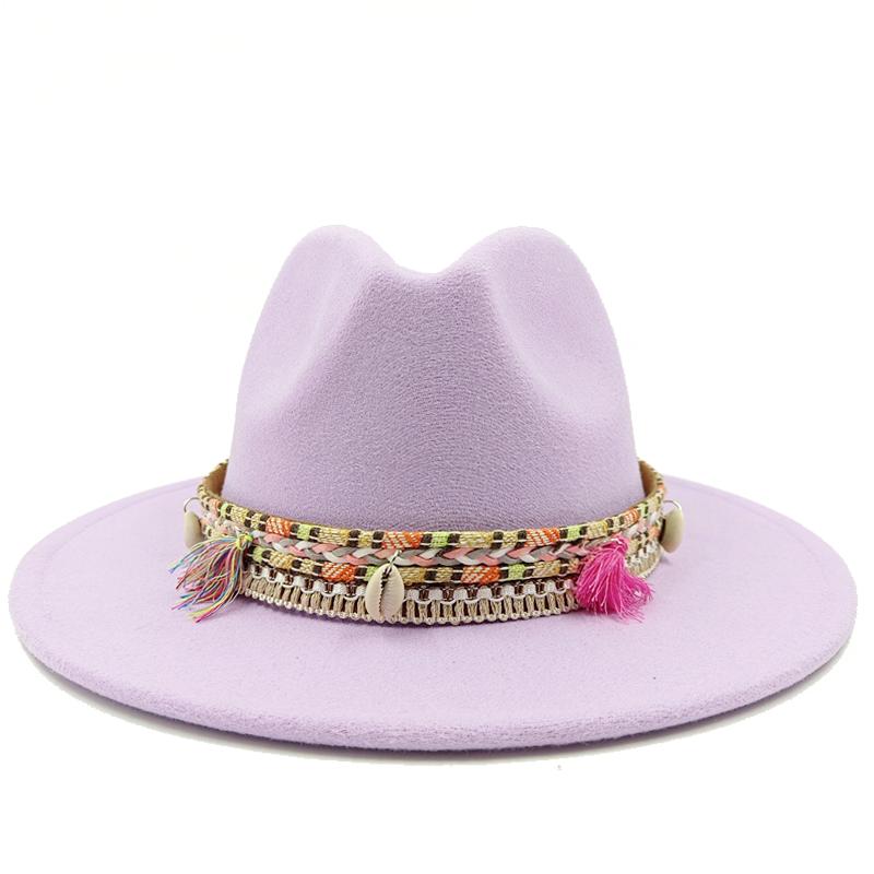 Fedora New 2023 Latest Monochrome Hat Gradient Fashion Blue Jazz Hat Fedora Double Sided Winter Hat