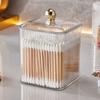 Multipurpose Stylish Cotton Swab Dispenser Home Accessory Storage Container with Easy Access Lid for Organization
