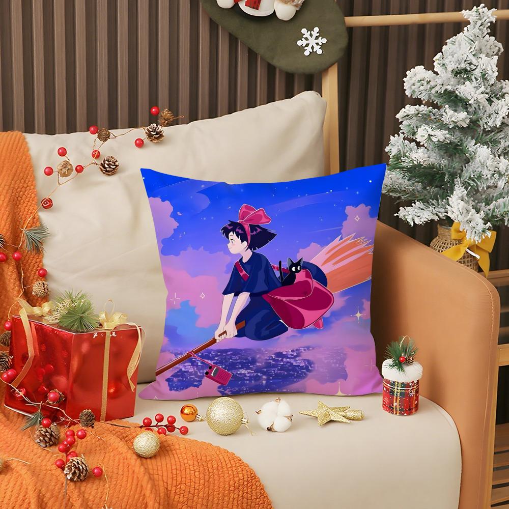 k-Kiki's Delivery Service Pillow Case Living Room Sofa Decorative Cushion Cover Simple Household Light Luxury Printed Pillow