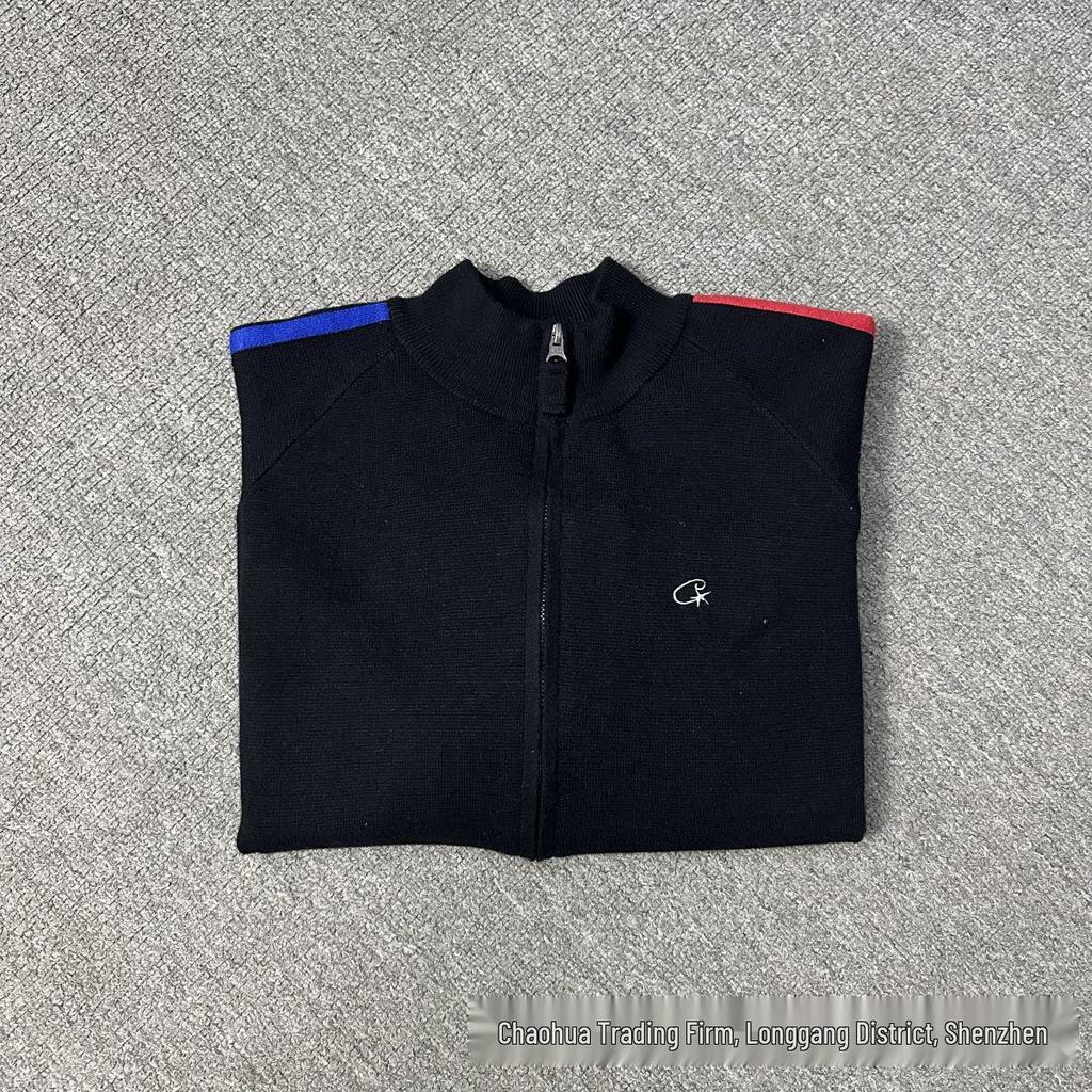 Corteiz Alcatraz Stand Collar Patchwork Jacket - Red/Blue