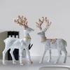 2 Pieces Christmas Reindeer Statues Animal Sculptures Ornament for Home