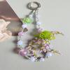 Handmade Fresh Flower Crystal Beaded Phone Wrist Lanyard & Keychain