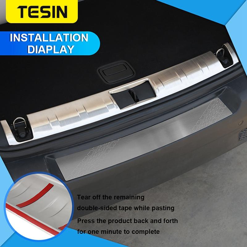 TESIN Car Interior Rear Trunk Protect Door Sill Guard Decoration Trim Cover Accessories For Jeep Renegade 2015 Up Car