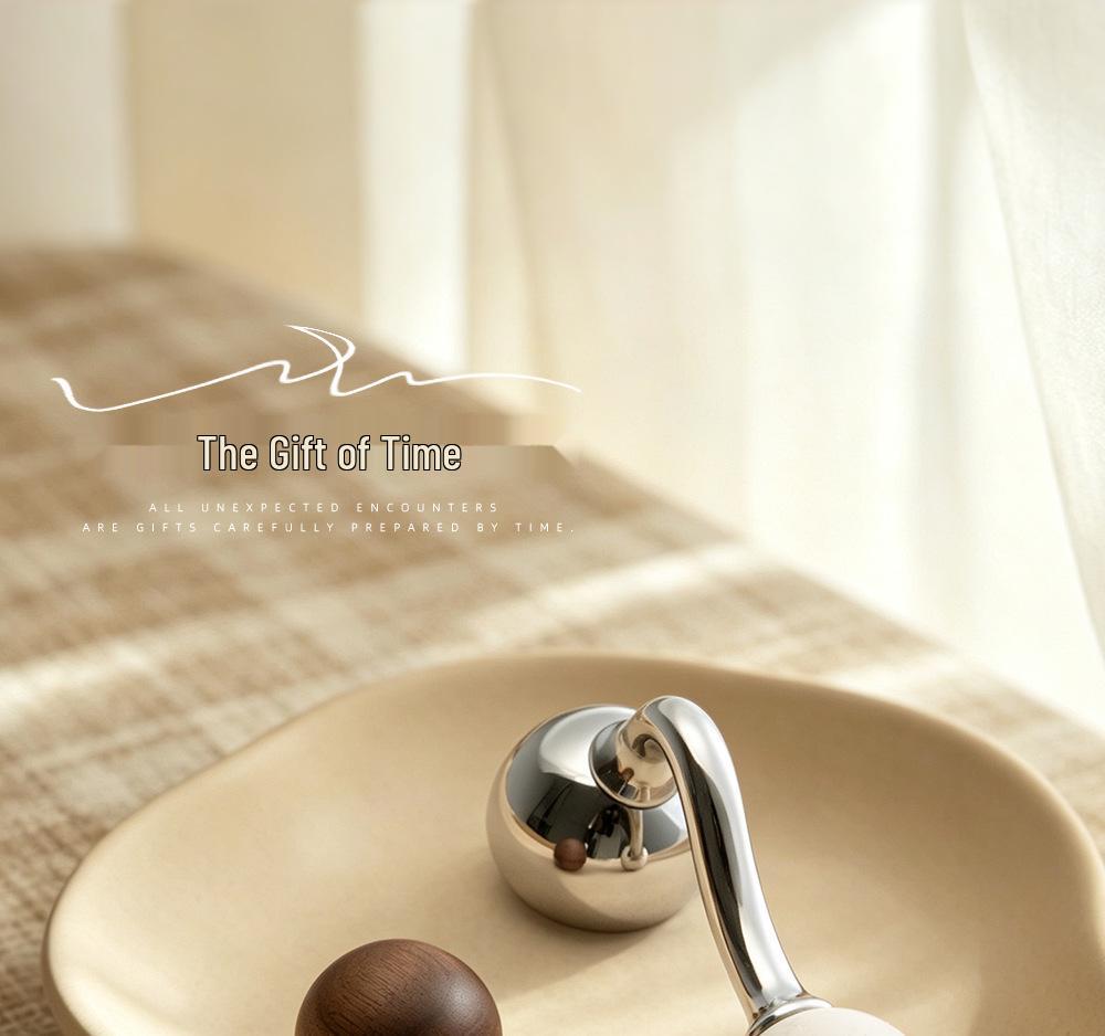 Bureau White Travertine Magnetic Silent Door Handle for Modern Luxury Bedrooms