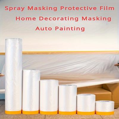 1 Rolls Self-Adhesive Masking Film for Spray Painting, Dustproof Protective Film for Cars Furniture Home Decor Creates Clean Edge for Precise Painting