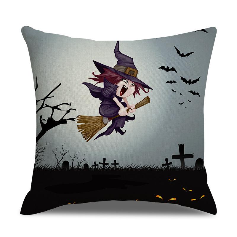Halloween Linen Pillow Cover Printed Pillow Cover