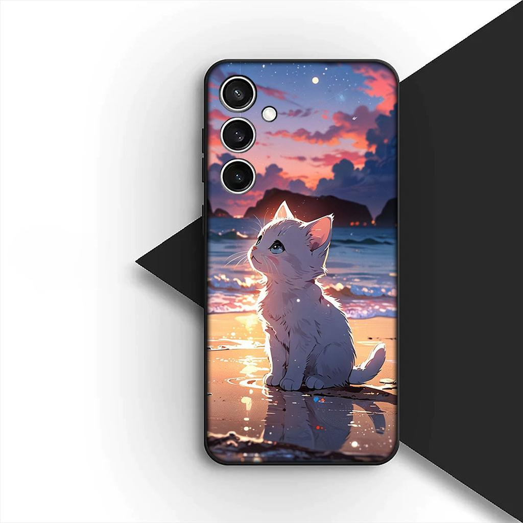 Cover for Xiaomi Redmi Note 12 11 10 A3 Pro 10A 10C 12C Note12 5G 4G Casing Phone Case Black Kitten Cat Eye Cute Anime