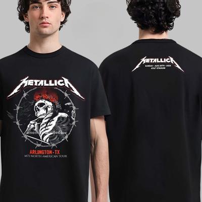 Metallica M72 Arlington Texas Night 2 Merch Tee M72 North American Tour On August 20 2023 The Skeleton Art Two Sides