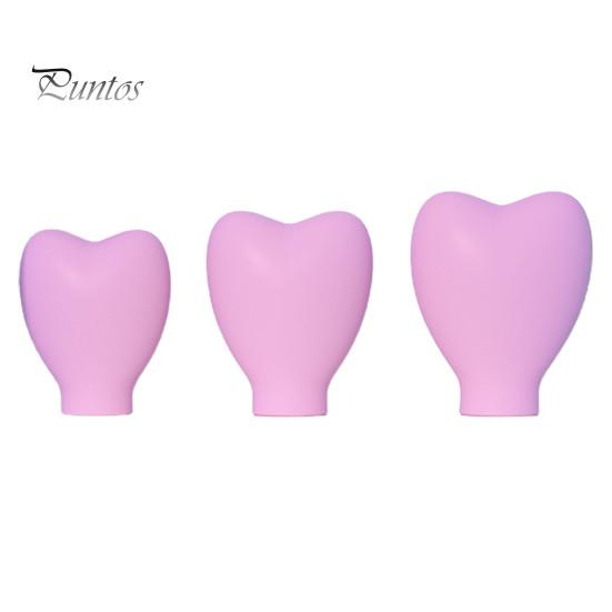 Brush Covers 3Pcs Makeup Colored Heart Shape Soft Dustproof Silicone Sleeve Protect Bristles Portable Blush Foundation Protective Case Accessories
