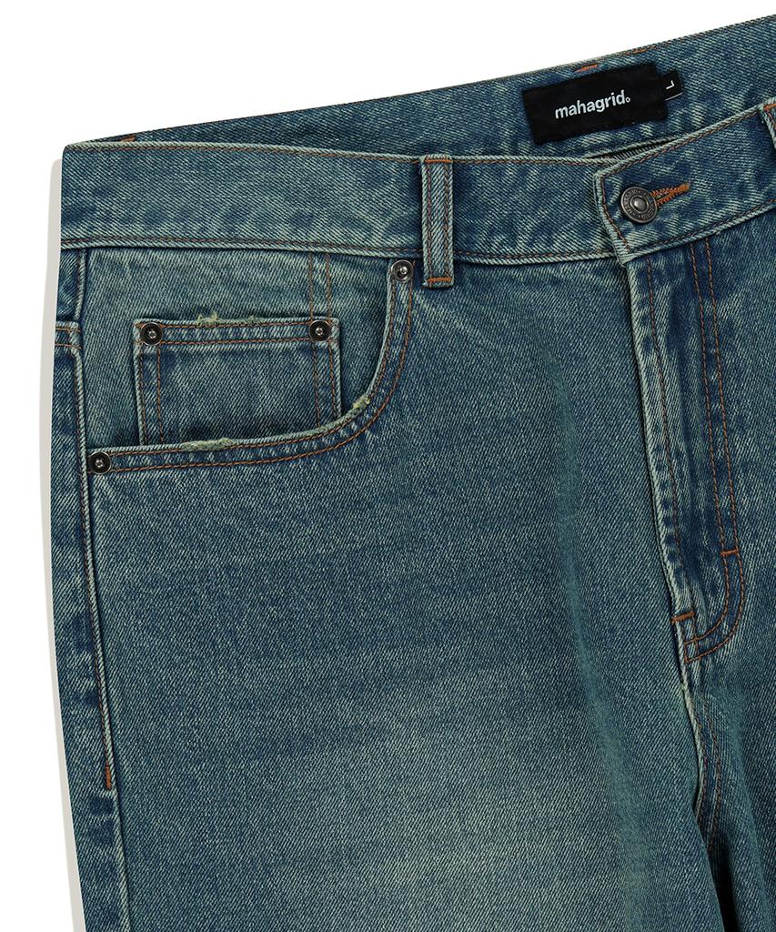 MAHAGRID Mud Washing Denim Pant Blue(Mg2Fsmd119A)