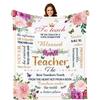 Thank You Teacher Gift Blanket Decorative Flannel Blanket Teachers' Day Graduation Retirement Birthday Blanket