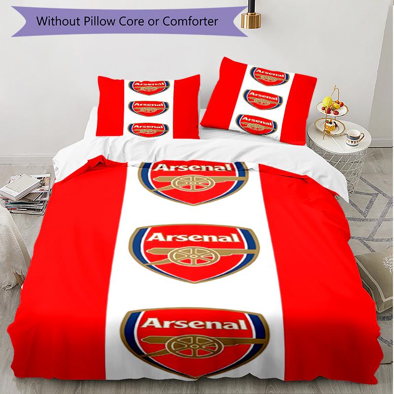 3pcs Duvet Cover Set (1*Duvet Cover + 2*Pillowcase, Without Core), Football team.C Print Soft All‑Season Bedding Set, Home Bedroom Decor Gift