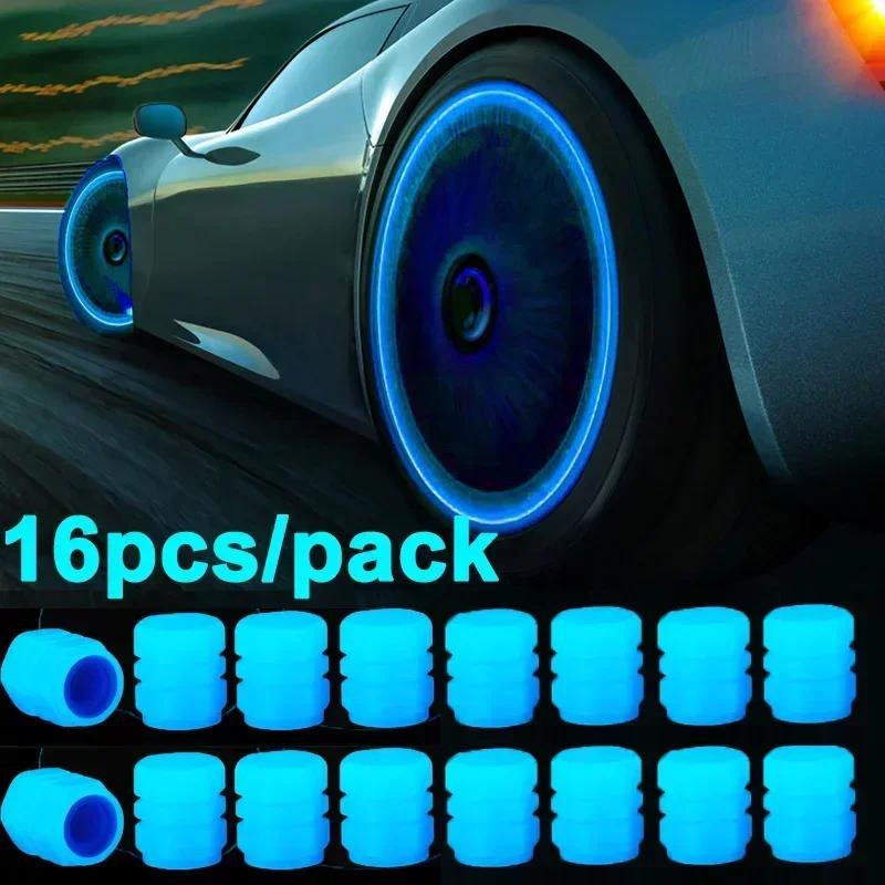 1/20pc Luminous Valve Caps Fluorescent Night Glowing Car Decor Universal Motorcycle Bicycle Dustproof Tyre Valve Decorative Stem